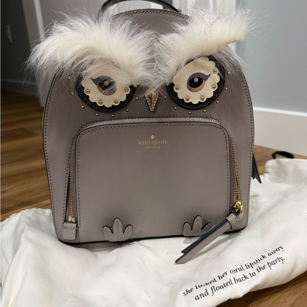Kate Spade Taupe Owl Backpack